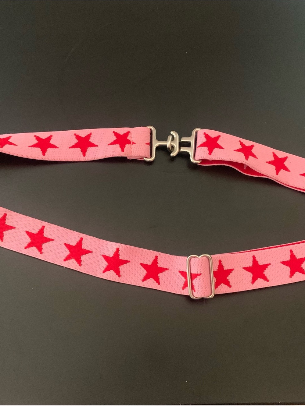 Mella Pink Elastic Belt with Red Star Motif